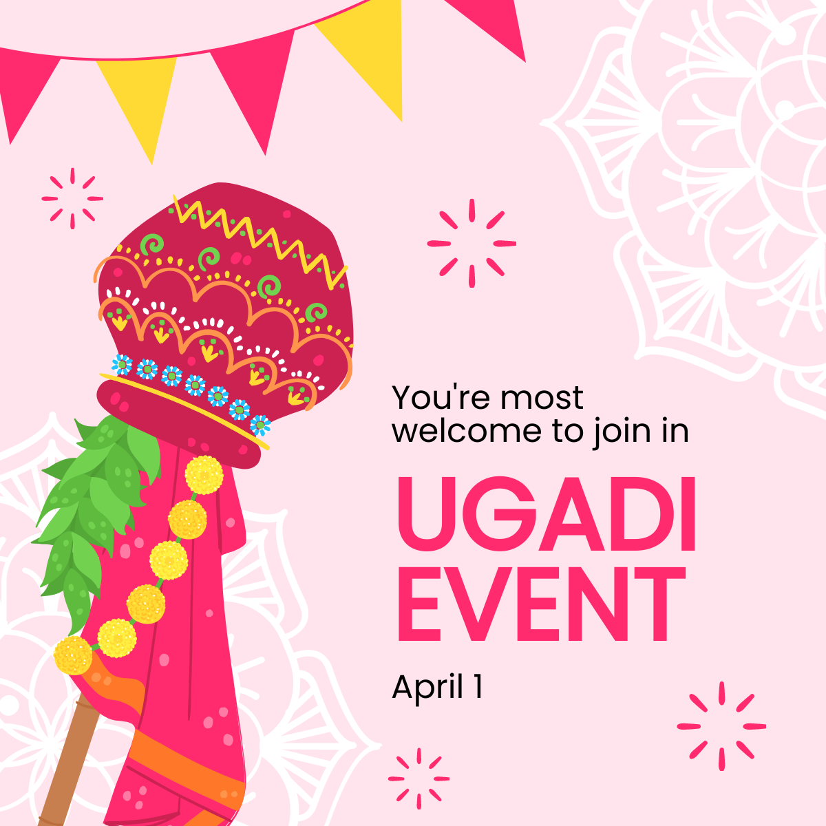 Free Ugadi Event Linkedin Post Template