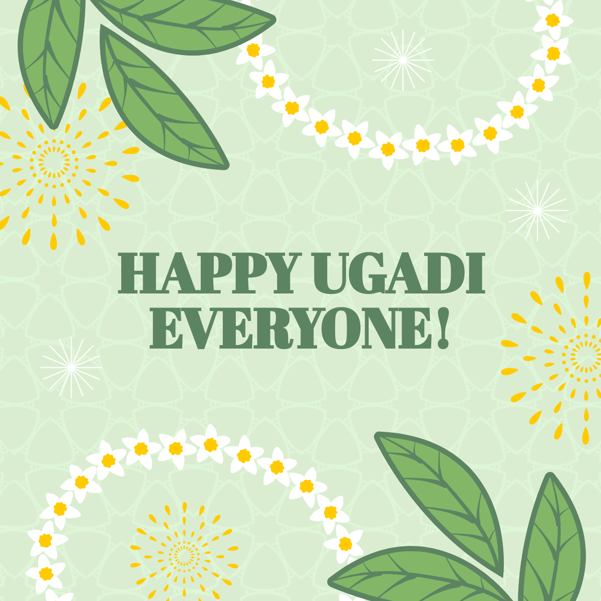 Free Modern Happy Ugadi Linkedin Post Template