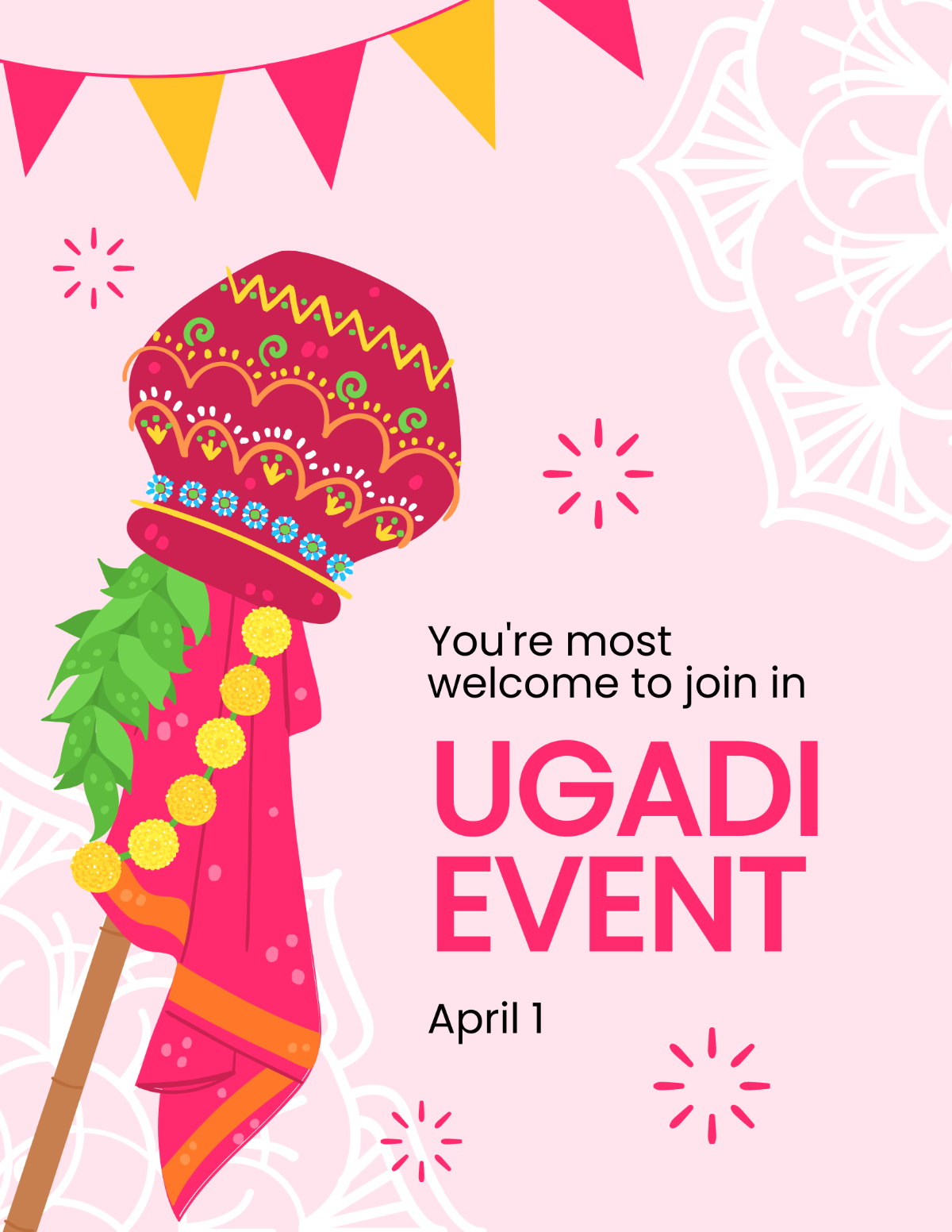 Free Ugadi Event Flyer Template