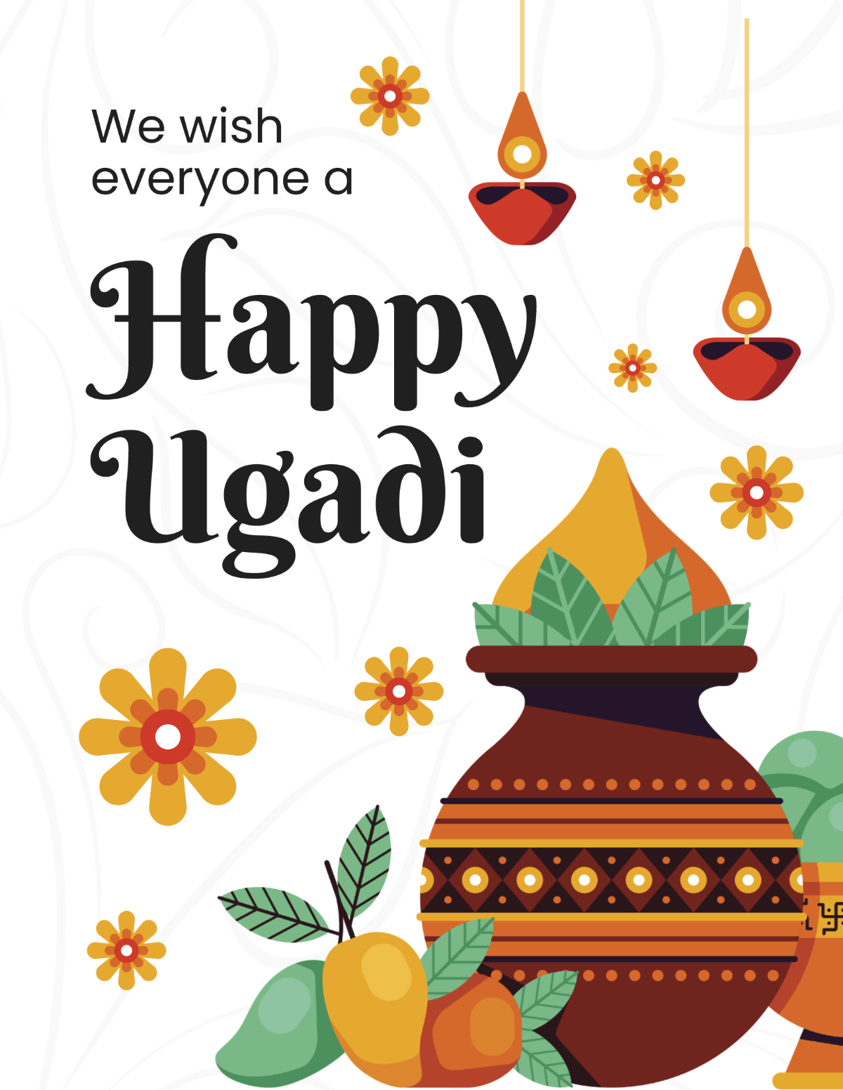 Free Ugadi Wishes Flyer Template
