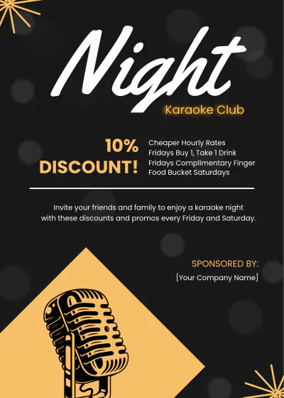 Free Karaoke Night Table Tent Template to Edit Online