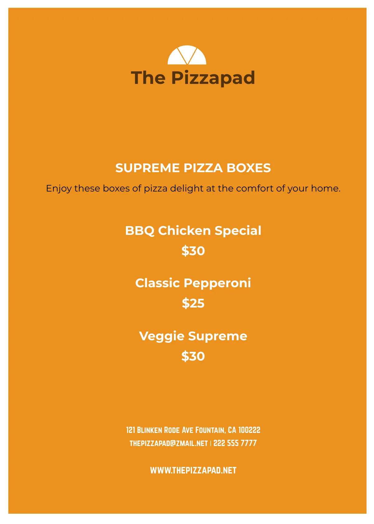 Free Professional Pizza Table Tent Template to Edit Online