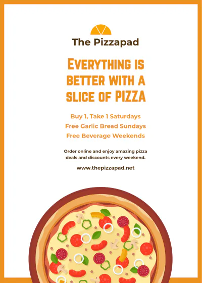 Free Professional Pizza Table Tent Template to Edit Online