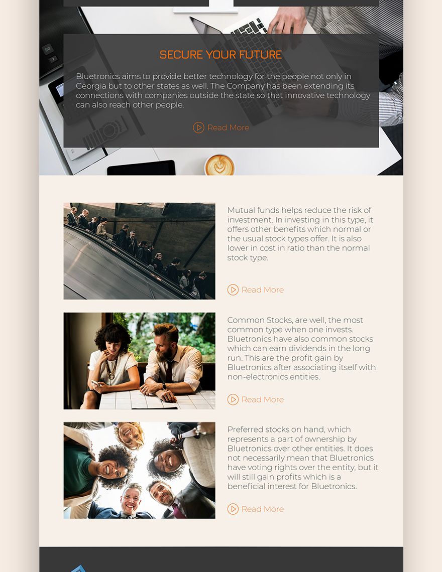 Investment Company Newsletter Template