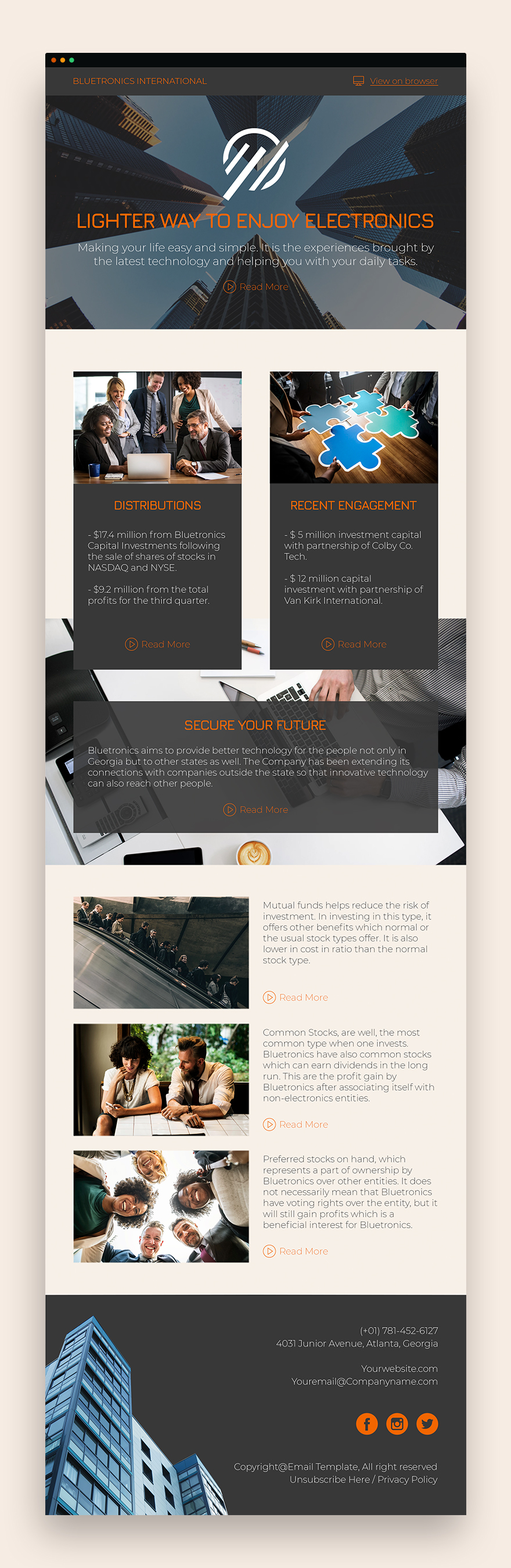 Investment Company Newsletter Template
