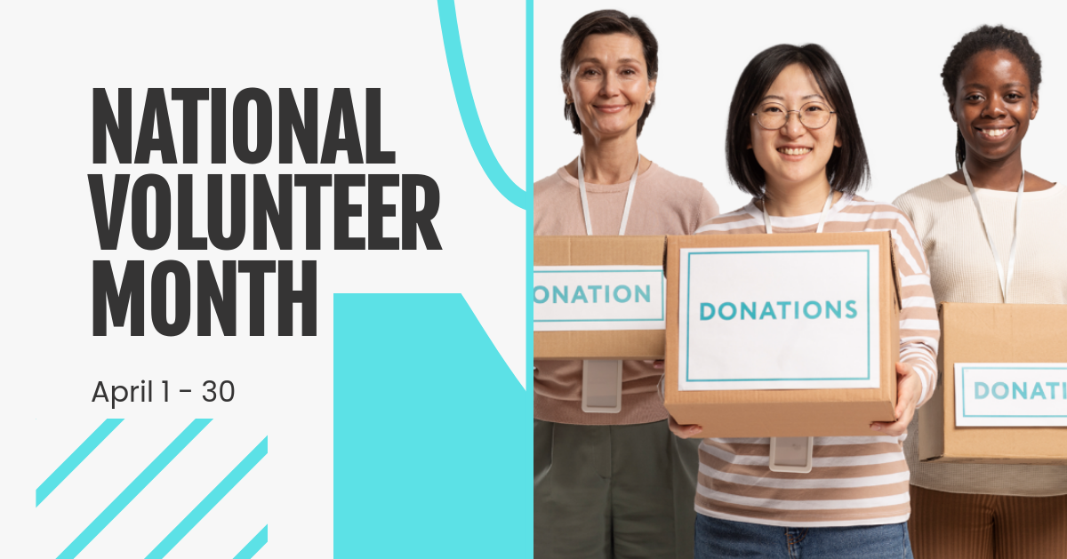 Free National Volunteer Month Facebook Post Template to Edit Online