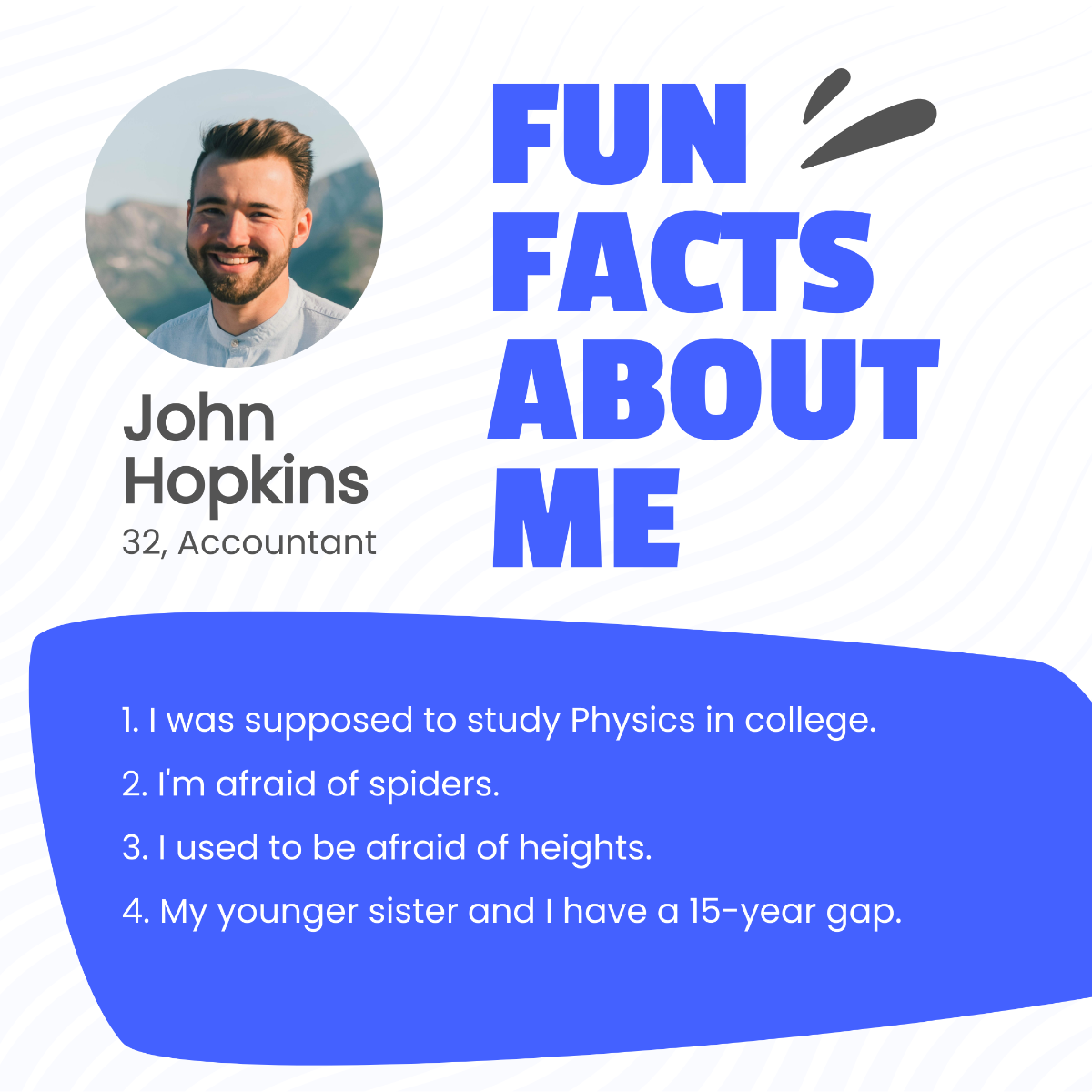 Fun Facts About Me Instagram Post Template