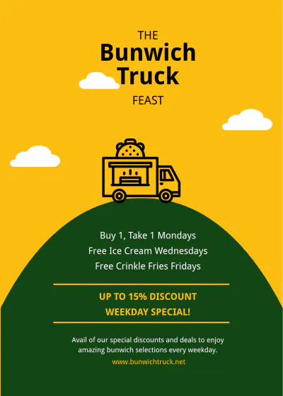 Free Food Truck Table Tent Template to Edit Online