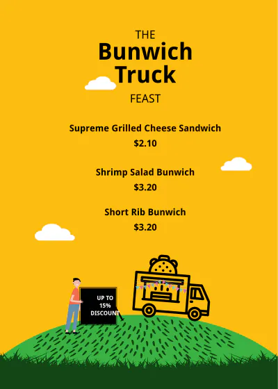 Free Food Truck Table Tent Template to Edit Online