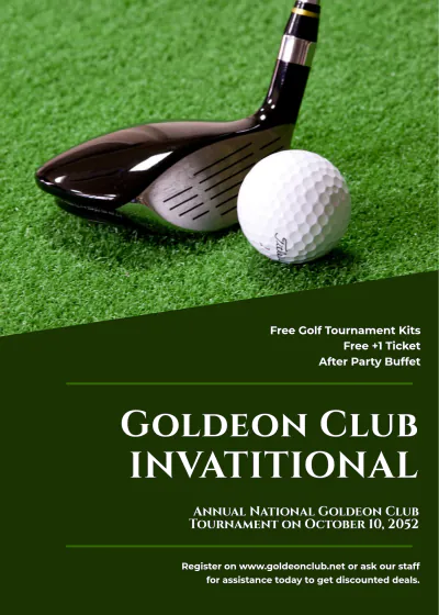 Free Golf Tournament Table Tent Template to Edit Online