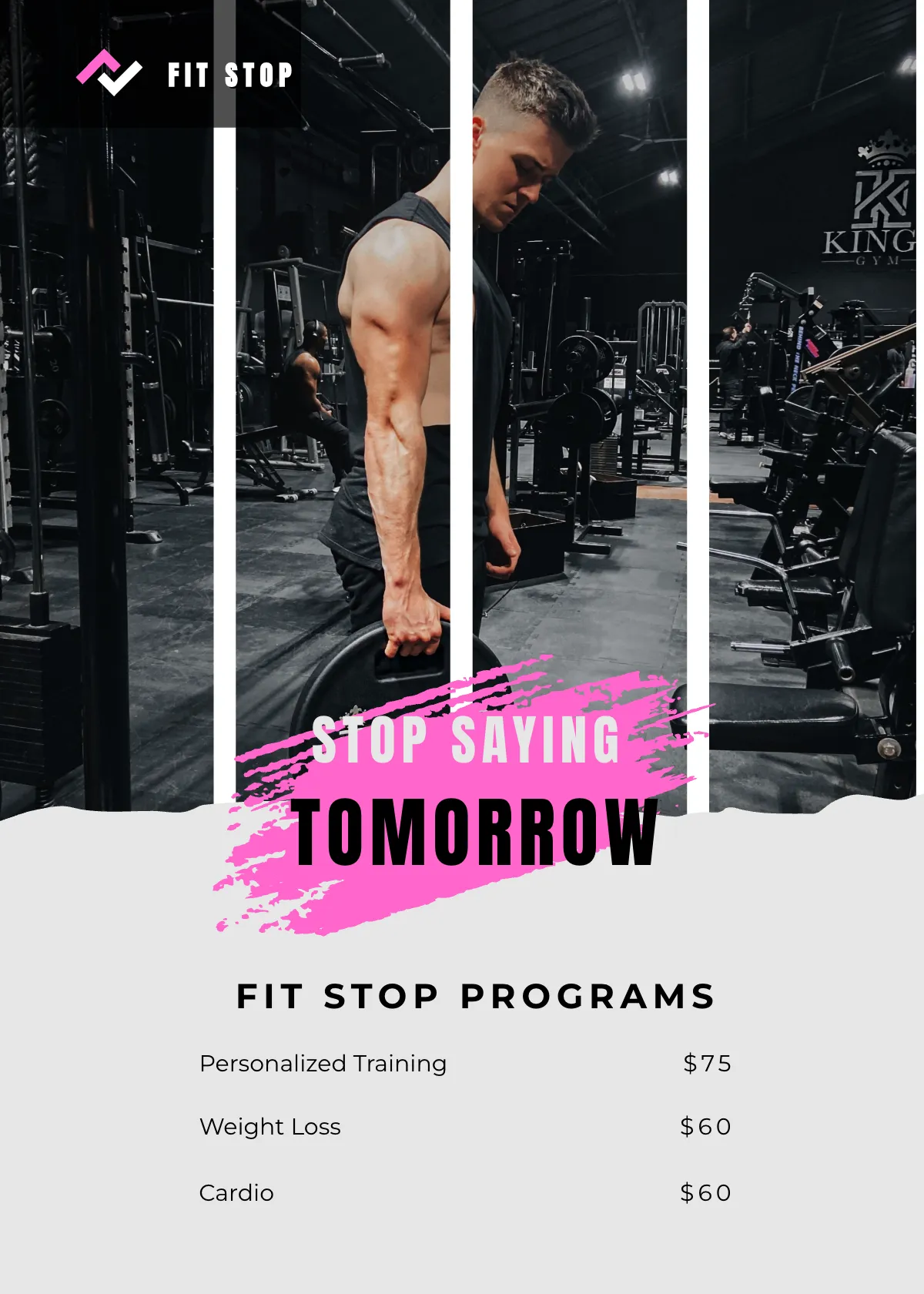 Free Gym Promotion Table Tent Template to Edit Online