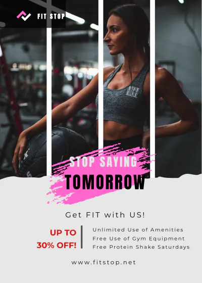Free Gym Promotion Table Tent Template to Edit Online