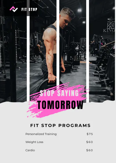 Free Gym Promotion Table Tent Template to Edit Online