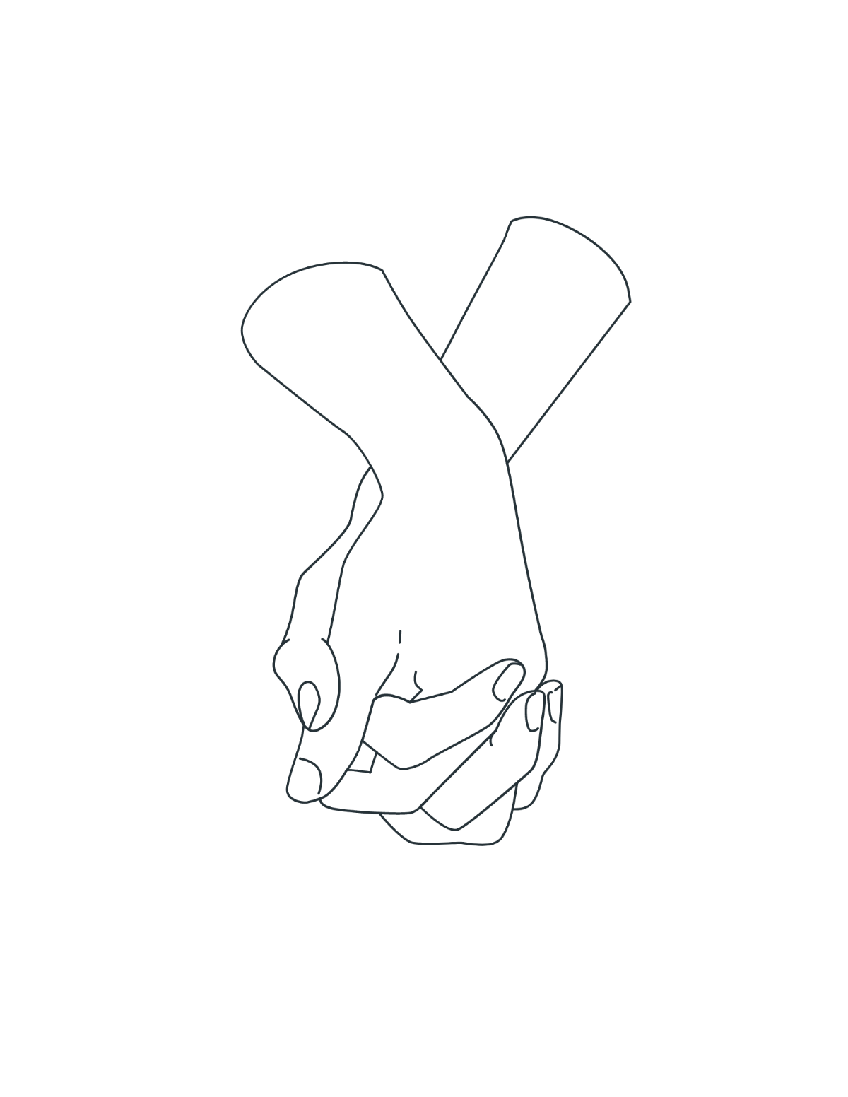 Wedding Holding Hands Coloring Page Template
