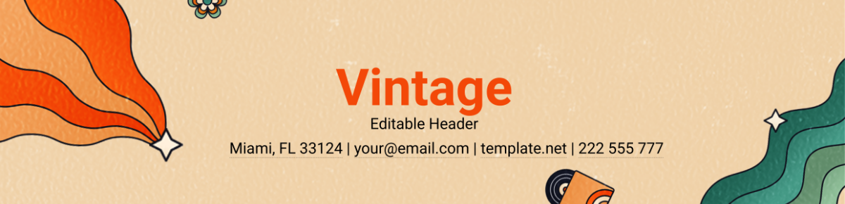 Vintage Editable Header Template
