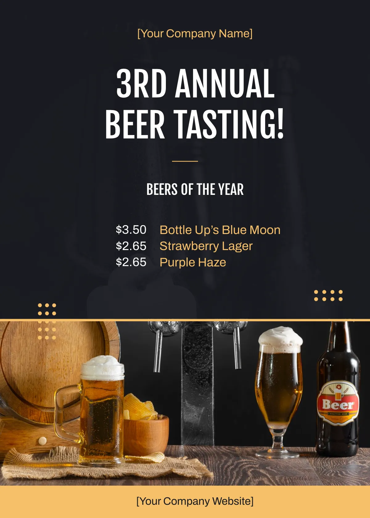 Free Beer Tasting Table Tent Template to Edit Online