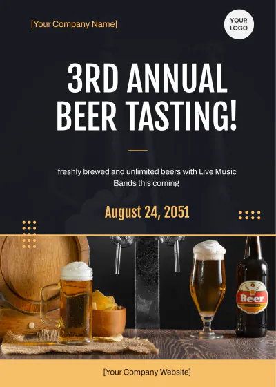 Free Beer Tasting Table Tent Template to Edit Online