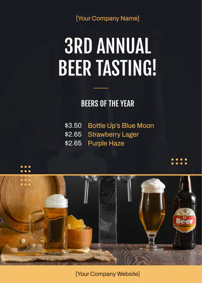 Free Beer Tasting Table Tent Template to Edit Online