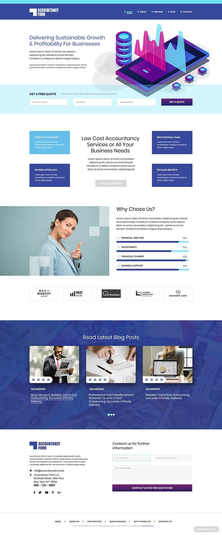 Accountancy Firm PSD Landing Page Template