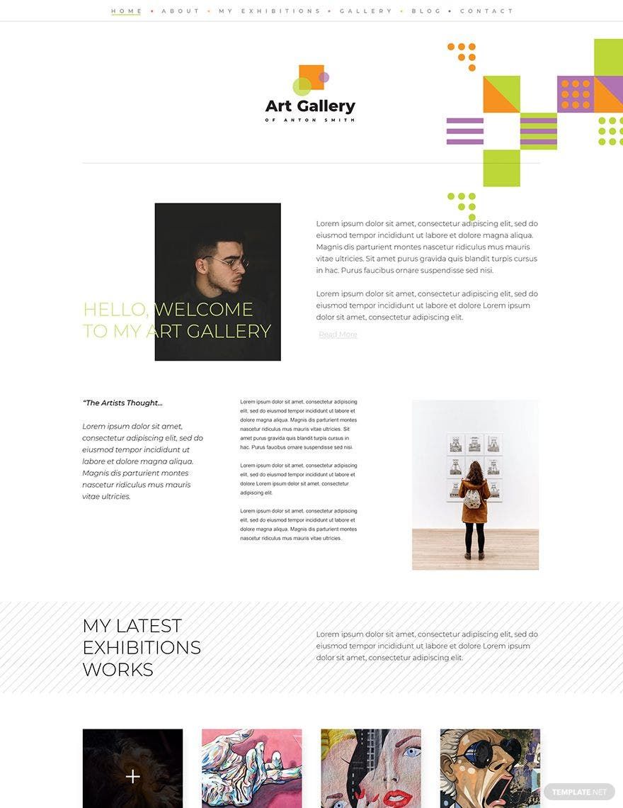 Art Gallery PSD Landing Page Template in PSD