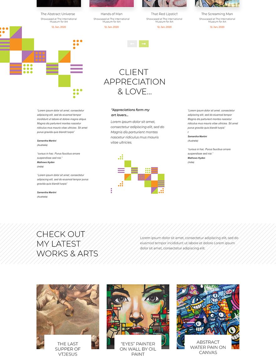 Art Gallery PSD Landing Page Template