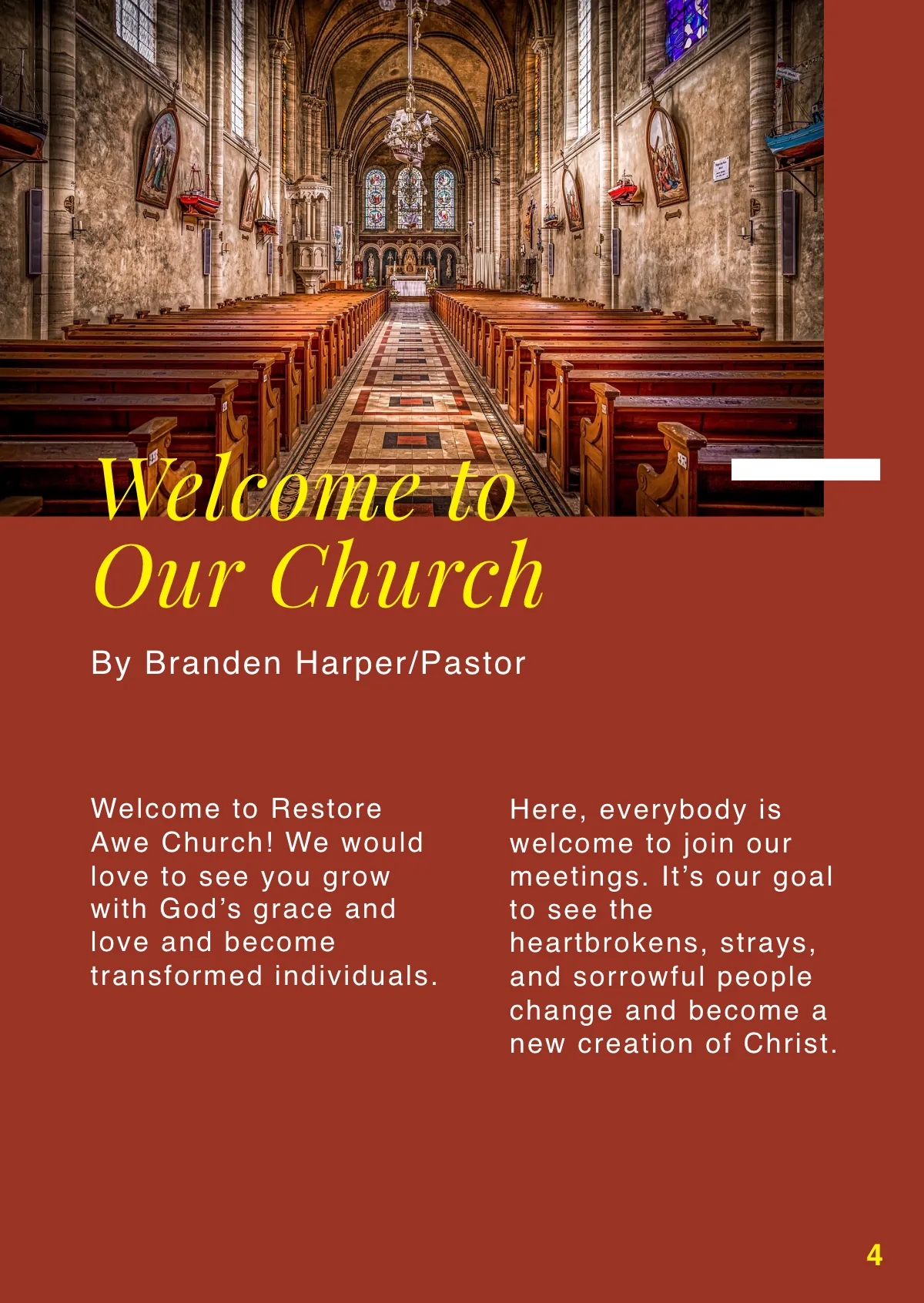 Free Church Booklet Template to Edit Online