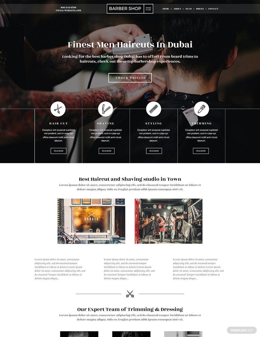 Barber Shop PSD Landing Page Template