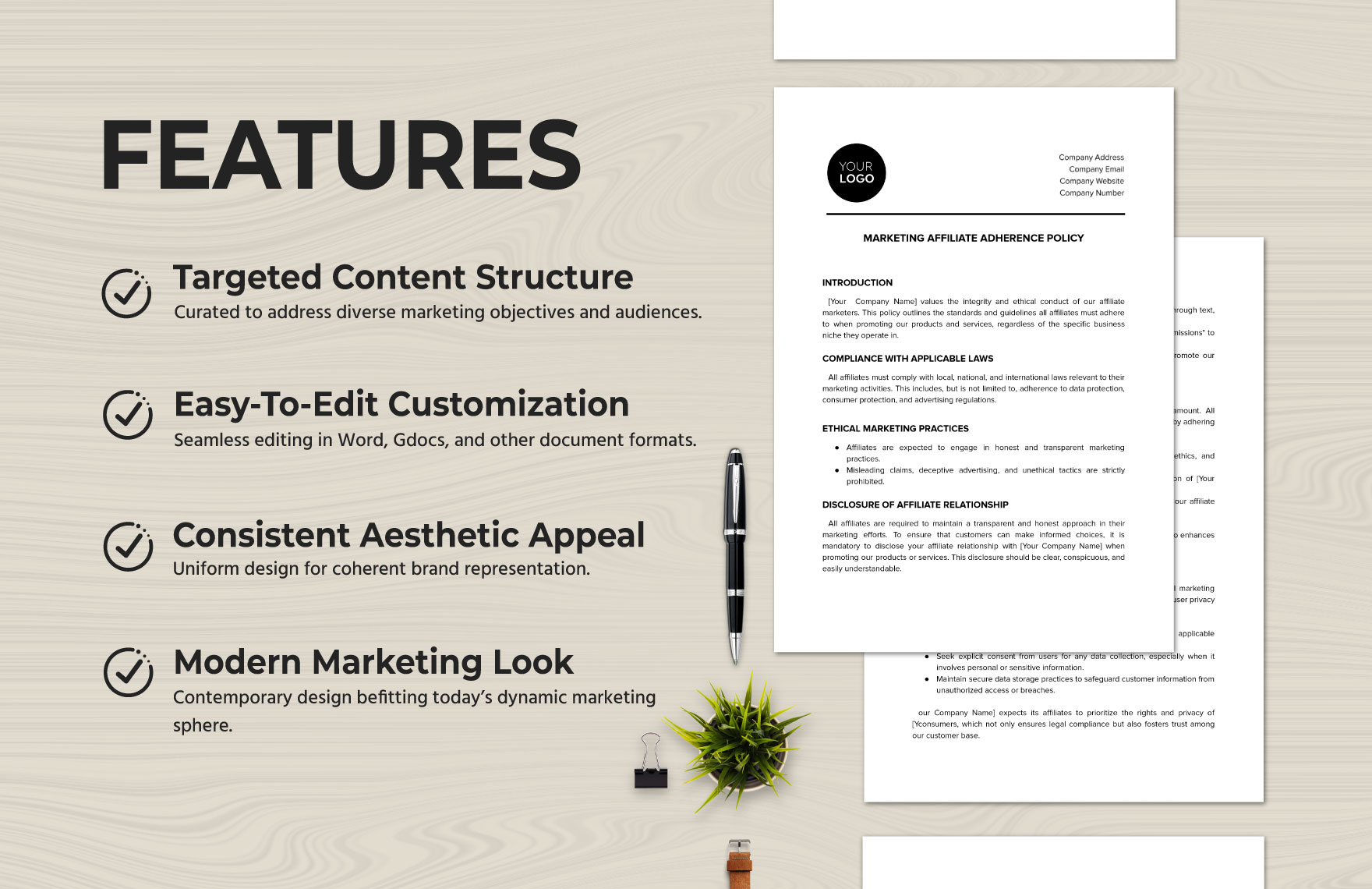 Marketing Affiliate Adherence Policy Template