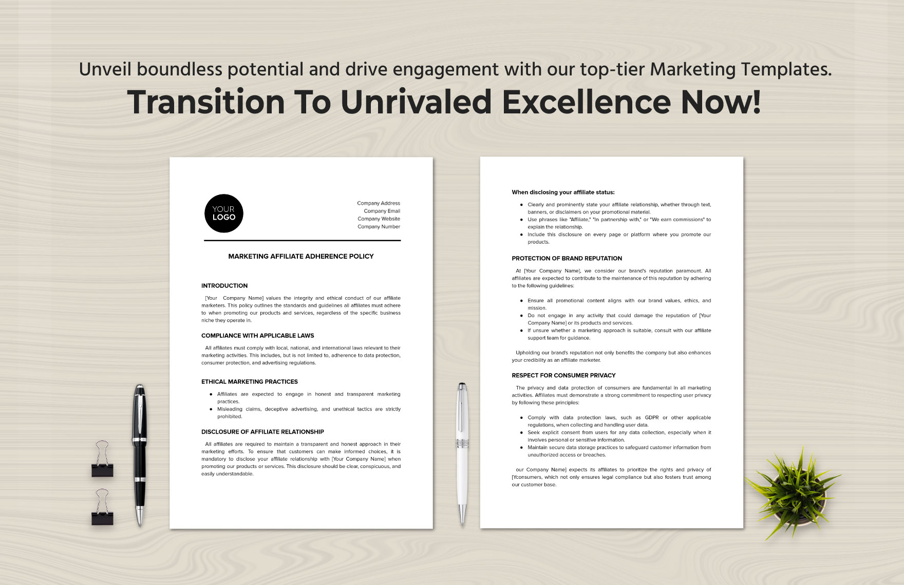 Marketing Affiliate Adherence Policy Template
