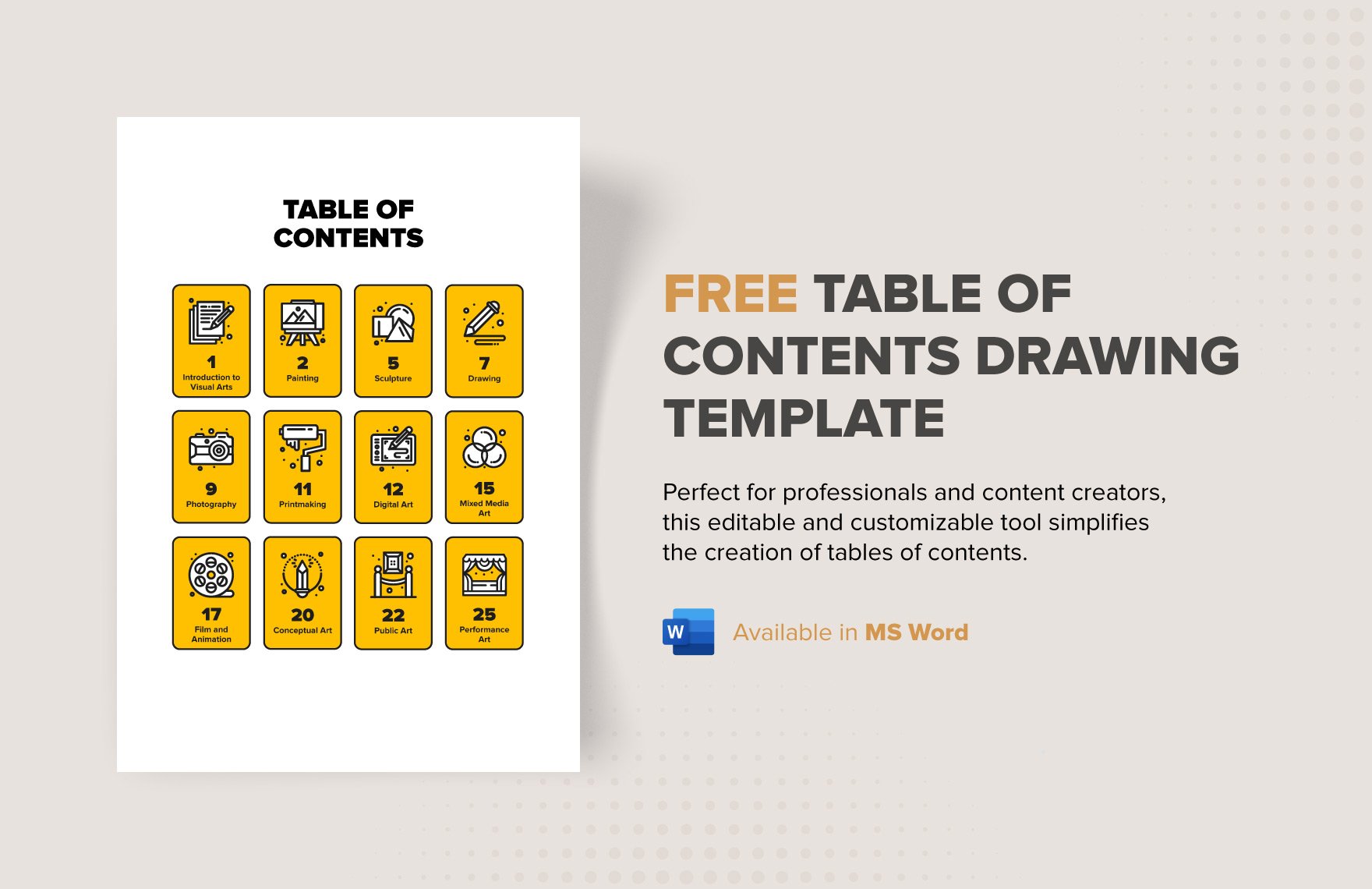 Table of Contents Drawing Template