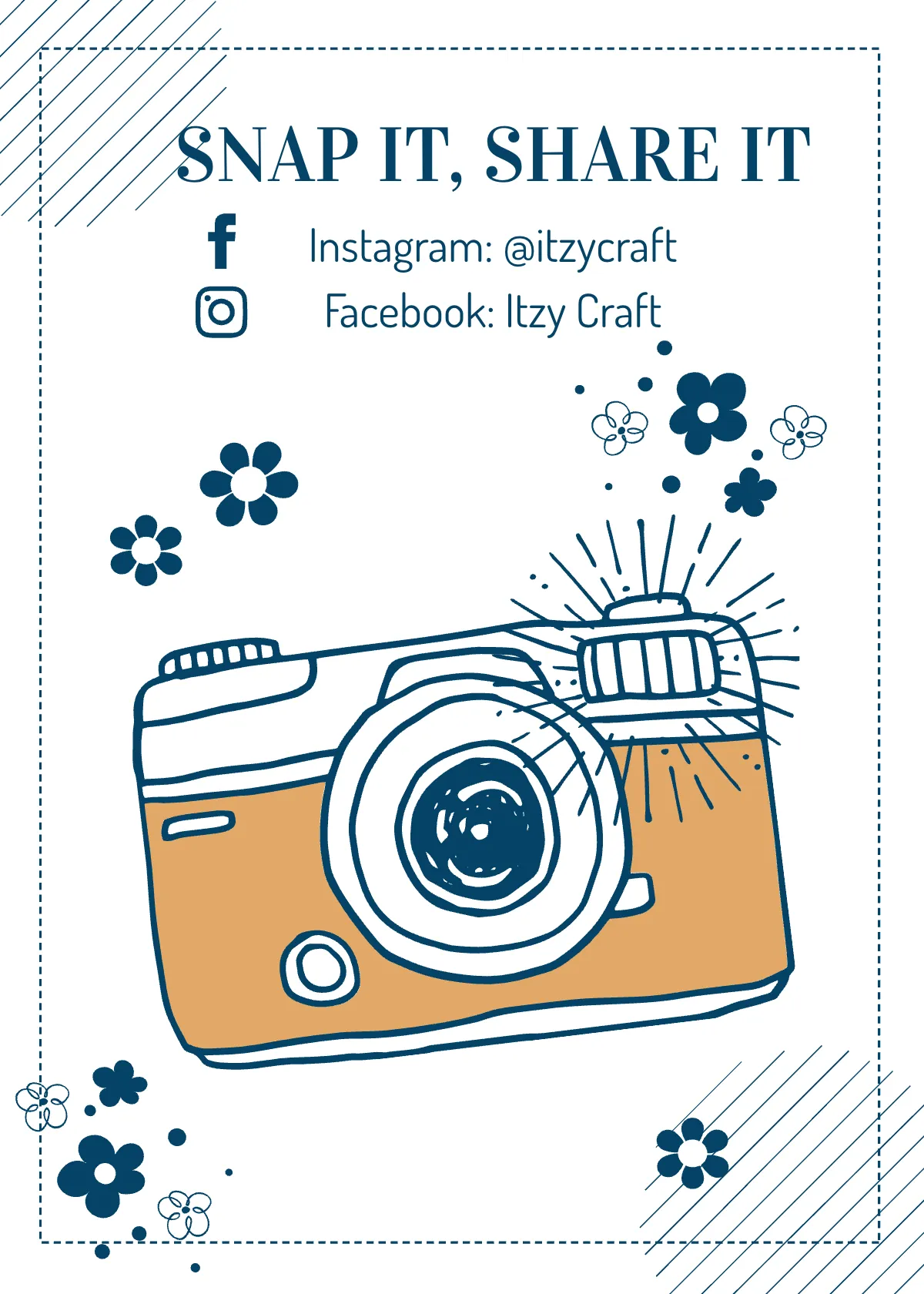 Free Snap Tag Share Card Template to Edit Online