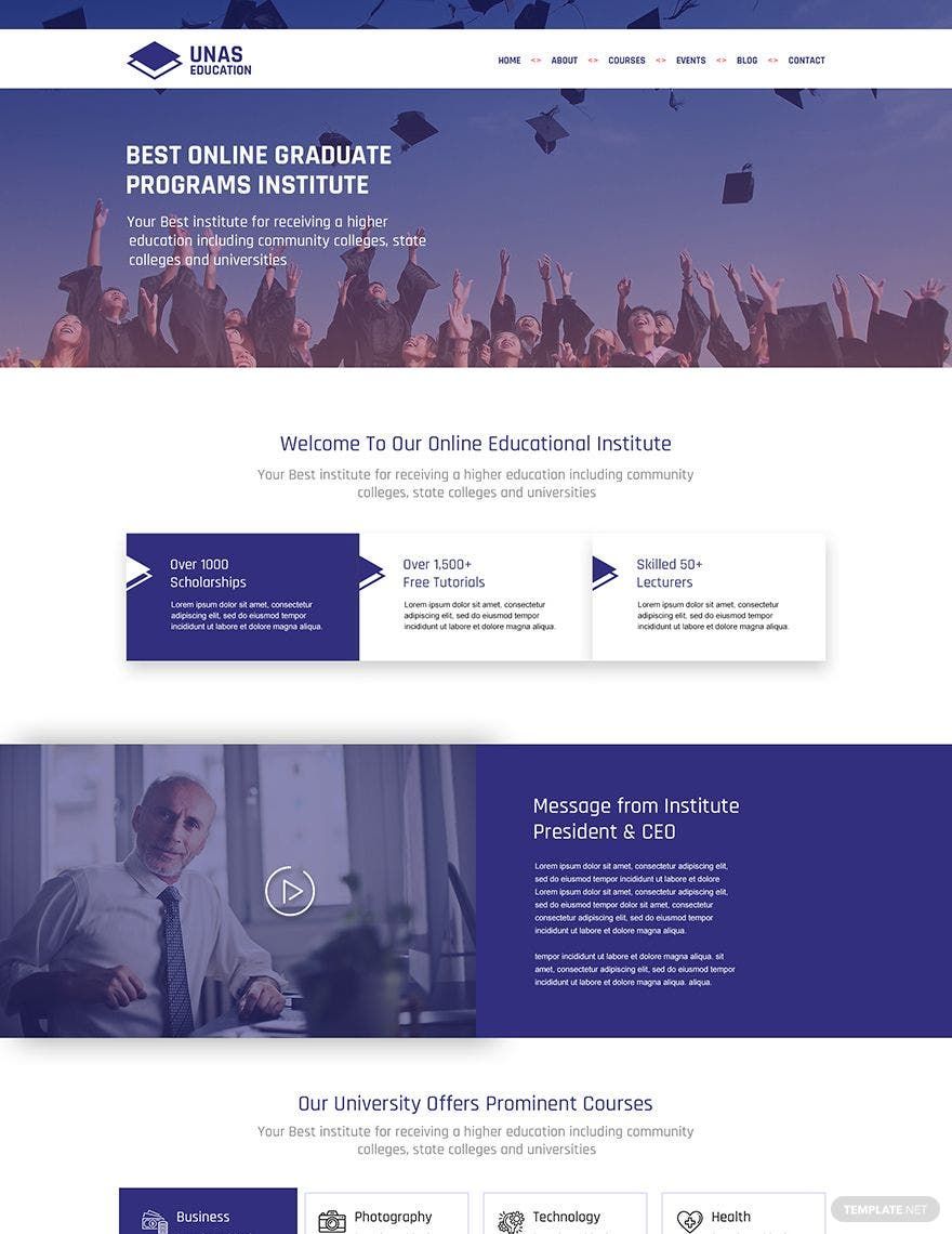 Education PSD Landing Page Template