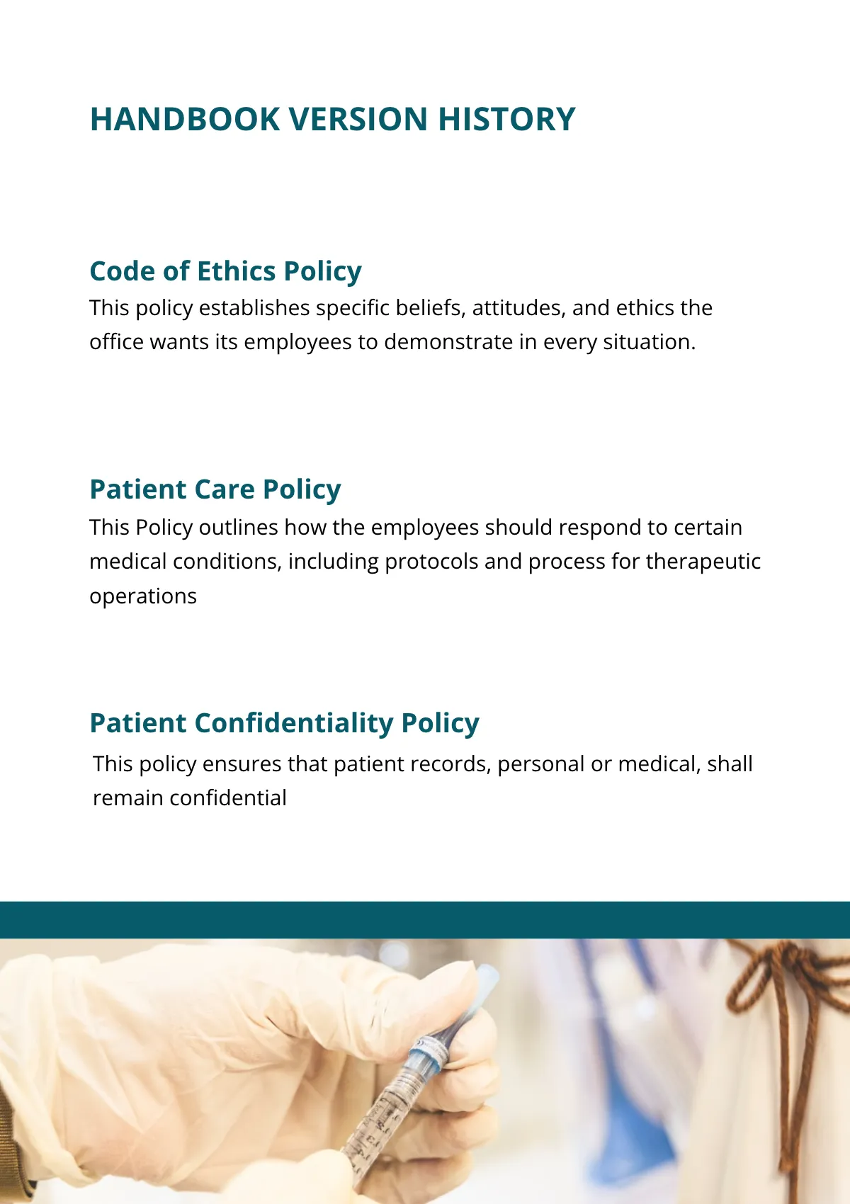 Free Medical Office Employee Handbook Template to Edit Online