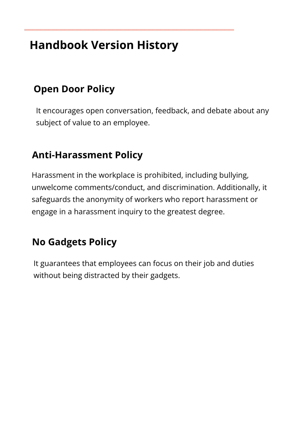 Free Non Profit Employee Handbook Template to Edit Online