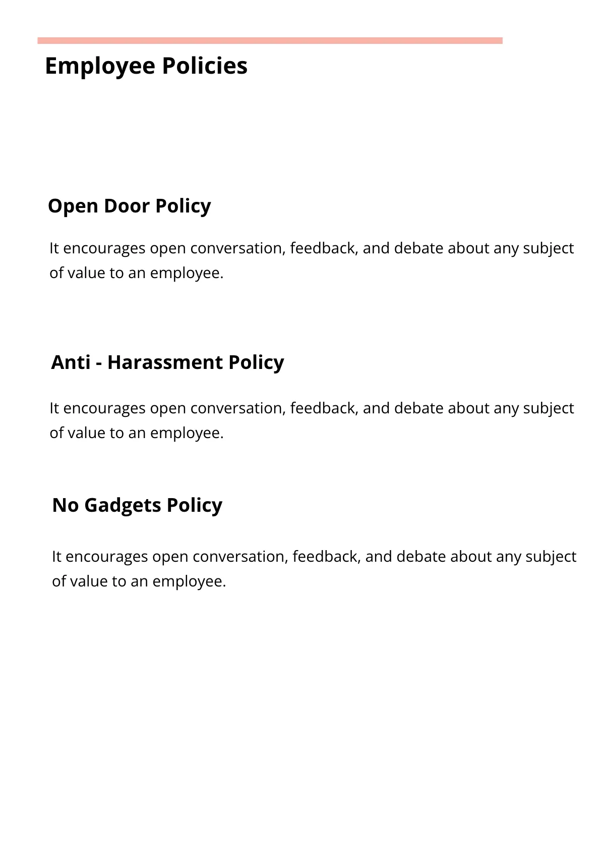 Free Small Business Employee Handbook Template to Edit Online