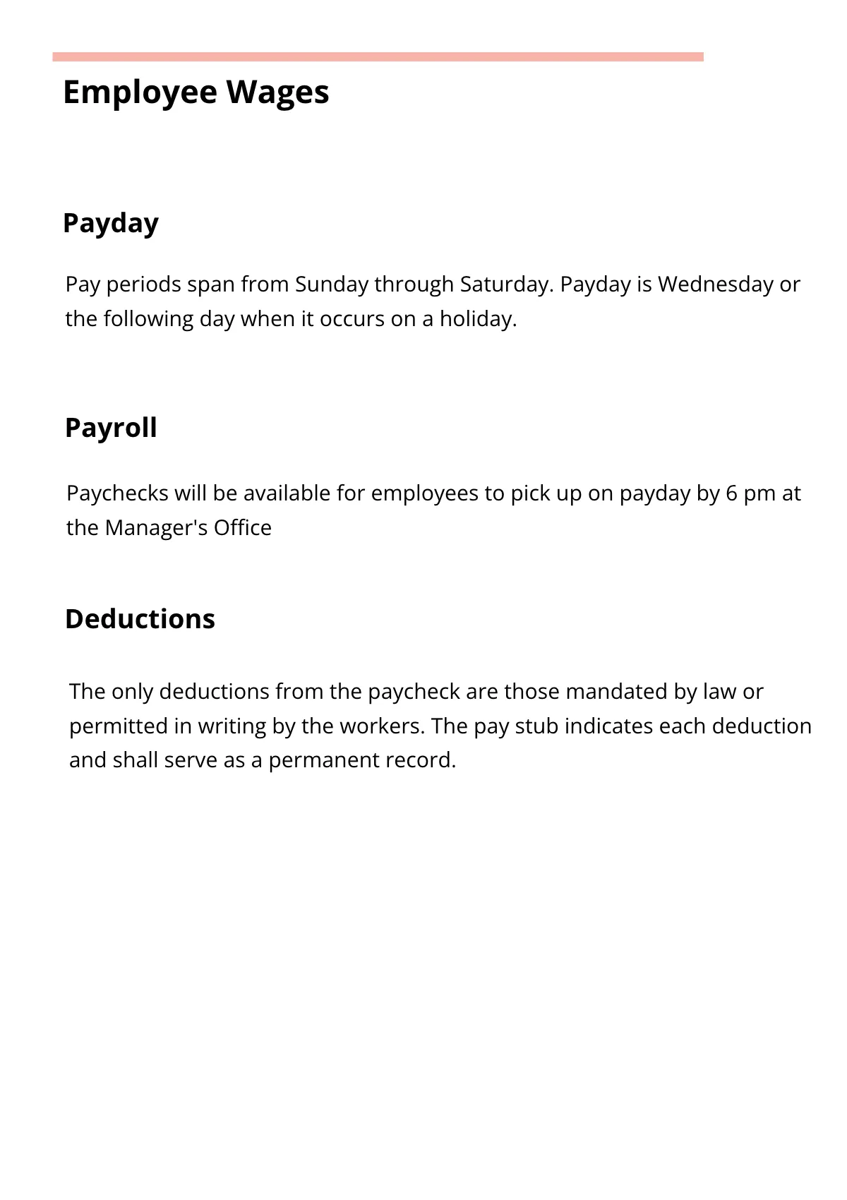 Free Small Business Employee Handbook Template to Edit Online