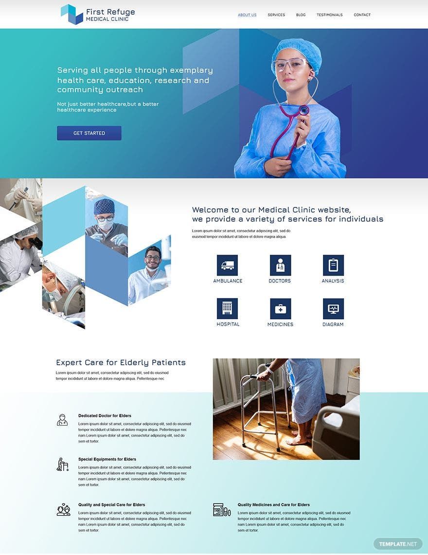 Medical Clinic PSD Landing Page Template in PSD