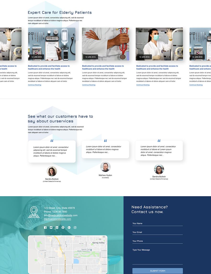 Medical Clinic PSD Landing Page Template