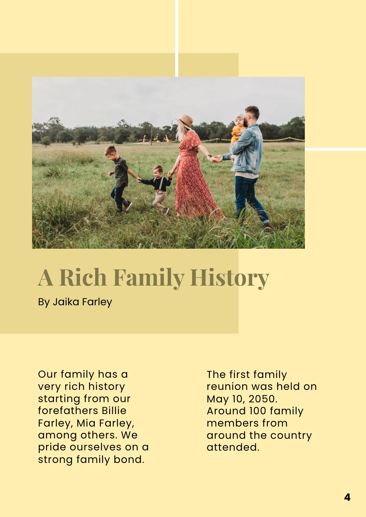 Free Family Souvenir Booklet Template to Edit Online