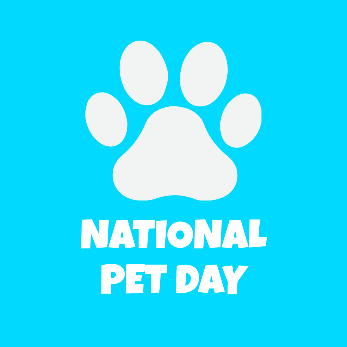 National Pet Day Sign Vector