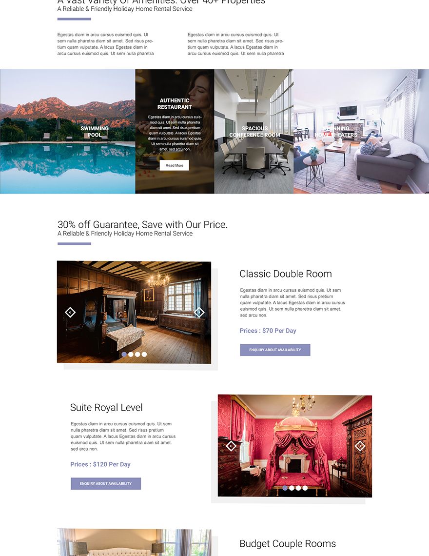 Vacation Rental PSD Landing Page Template