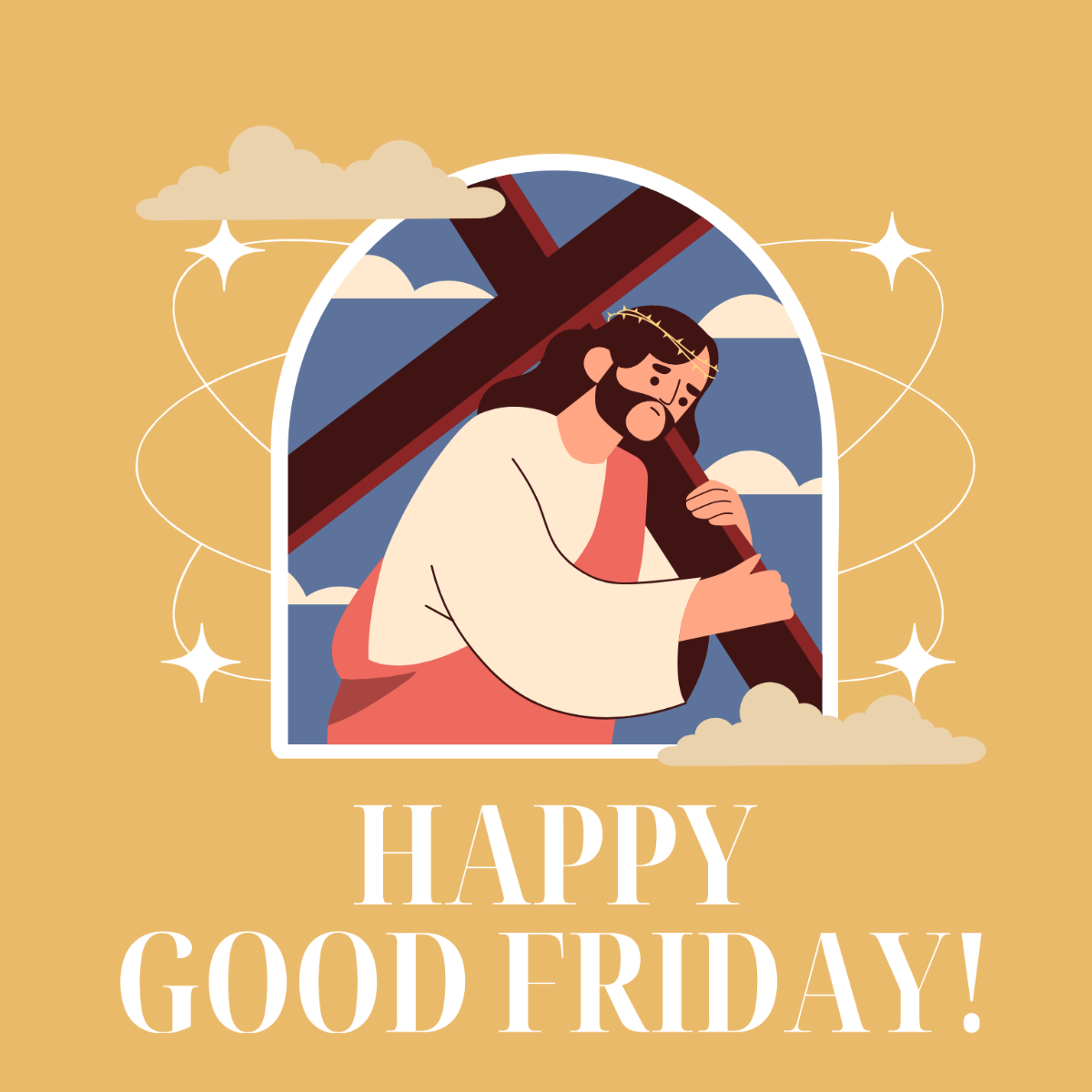 Happy Good Friday Vector Template