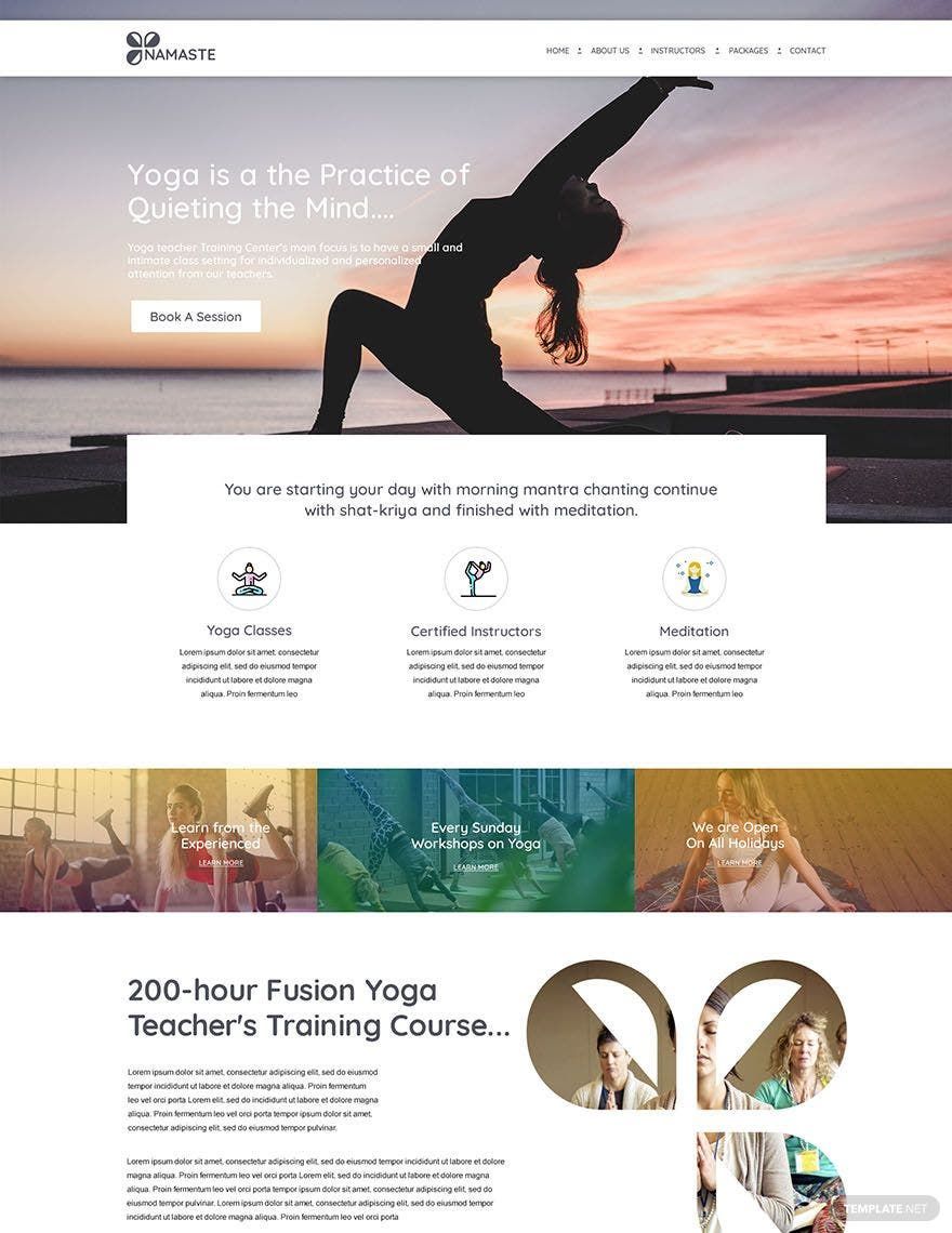 Yoga Instructor PSD Landing Page Template