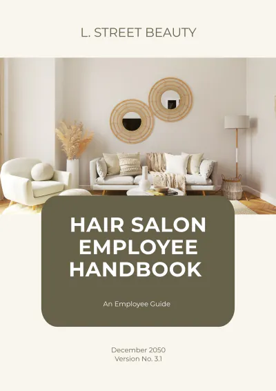 Free Hair Salon Employee Handbook Template to Edit Online