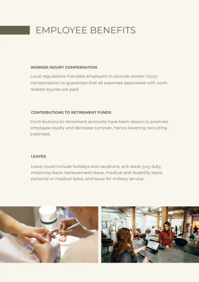 Free Hair Salon Employee Handbook Template to Edit Online