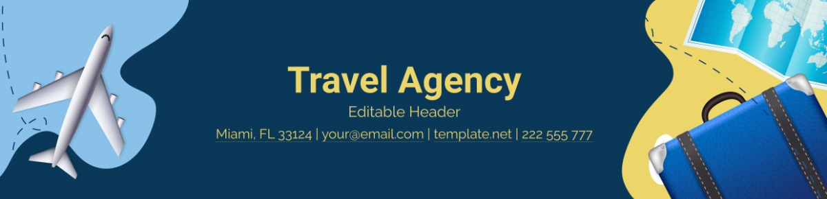 Travel Agency Editable Header Template