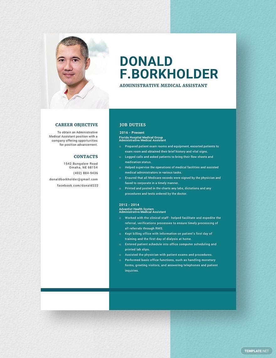 Administrative Medical Assistant Resume Template