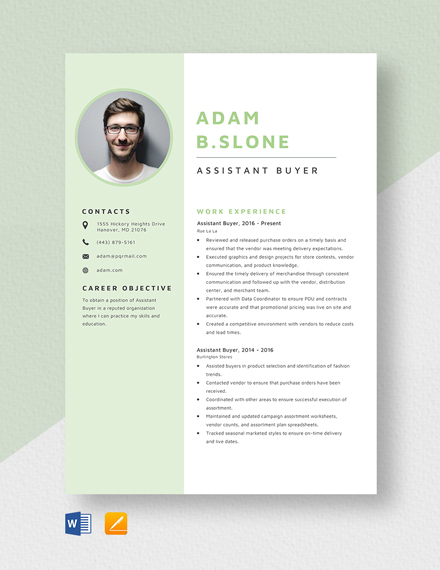 Assistant Media Buyer Resume Template Word DOC