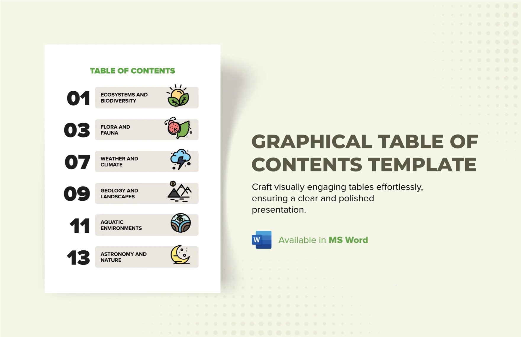 Free Graphical Table of Contents Template in Word