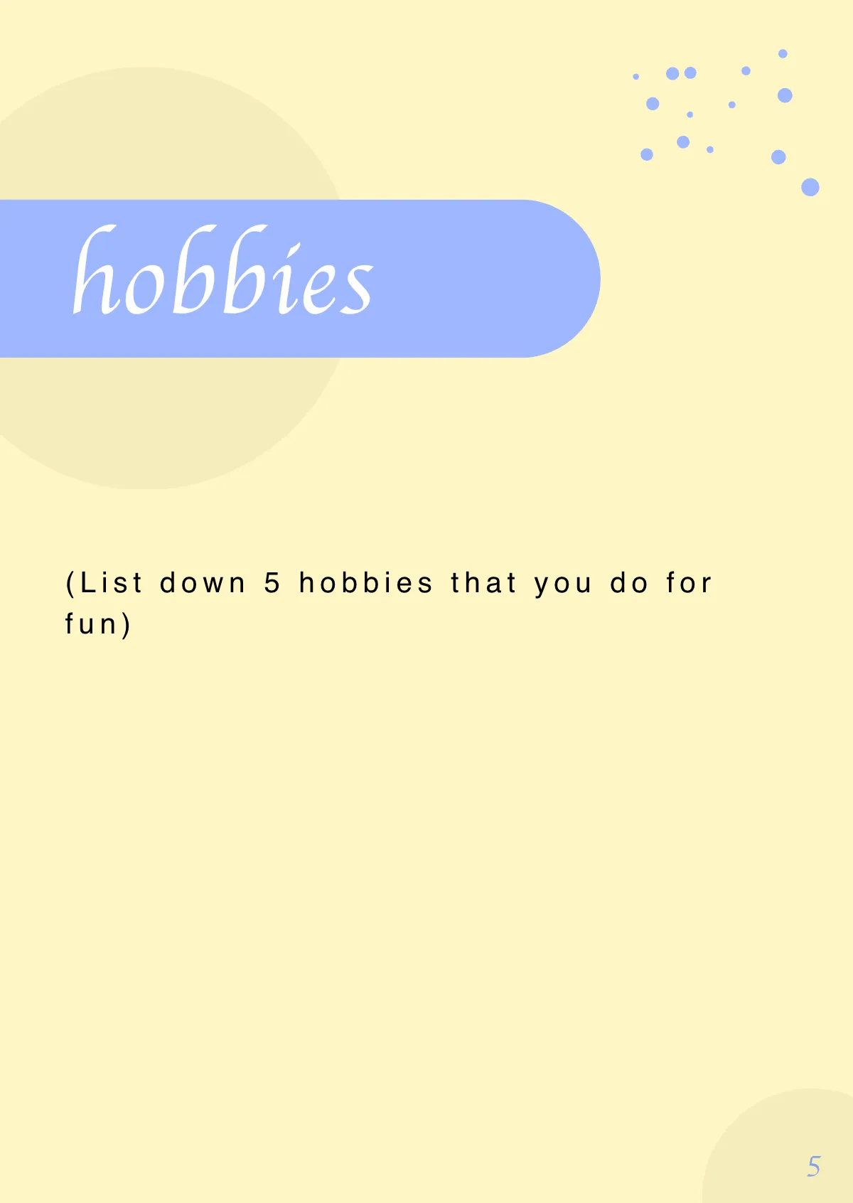 Free Minimalist About Me Booklet Template to Edit Online